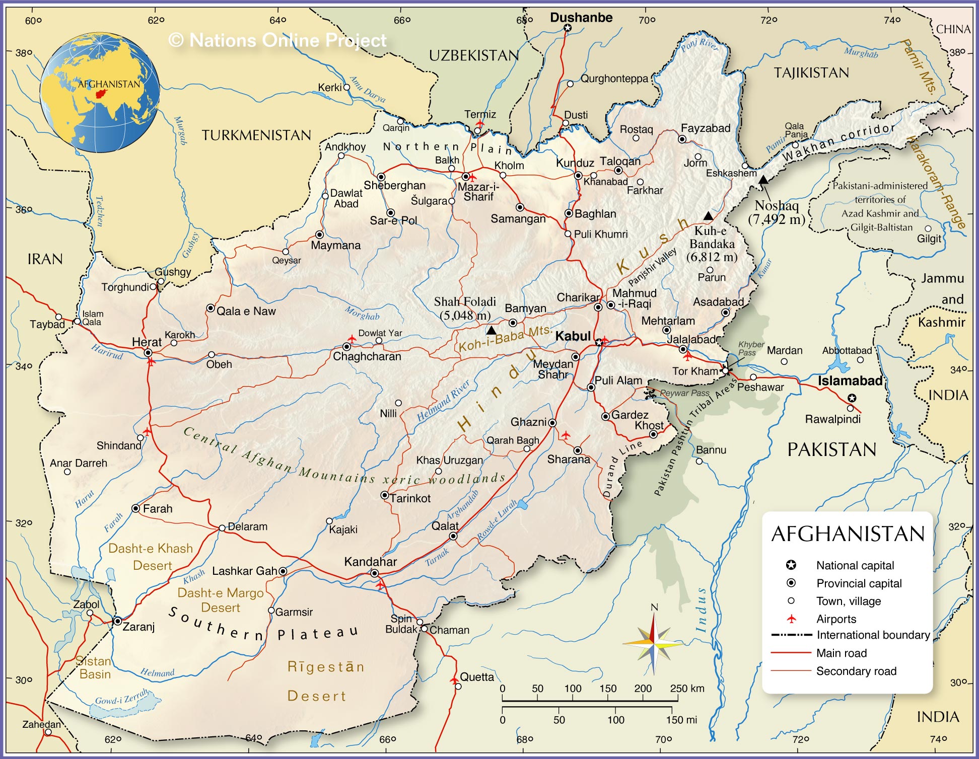 Afghanistan Political Map 