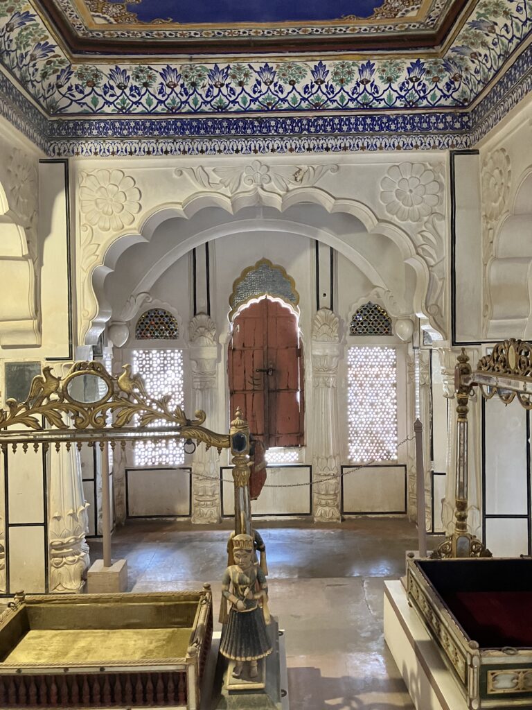 The Hallway is decorated with Blue & White designs