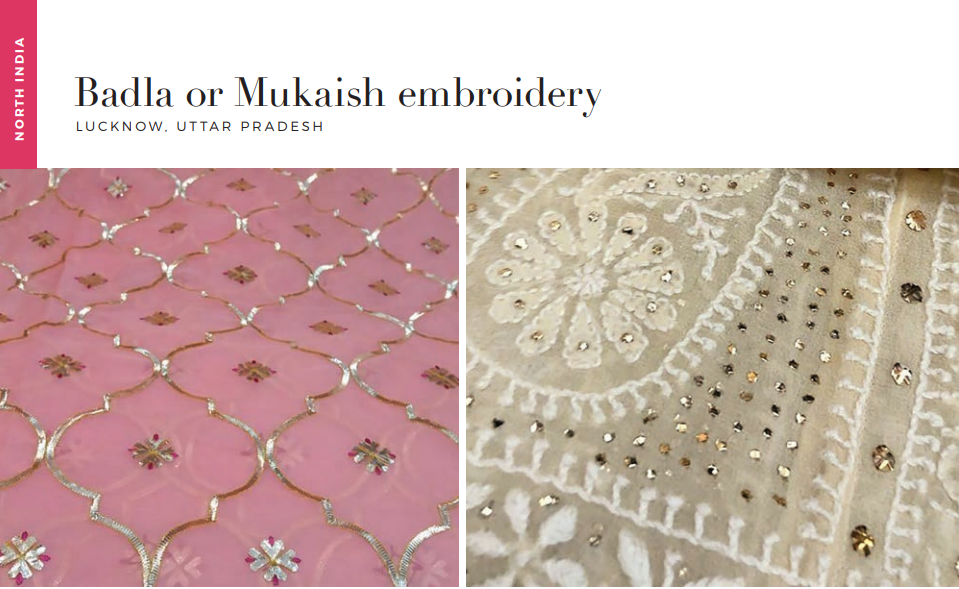 Badla or Mukaish embroidery